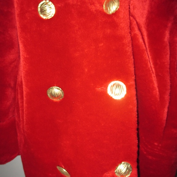 DENNIS BASSO RED FAUX FUR - Picture 3 of 6